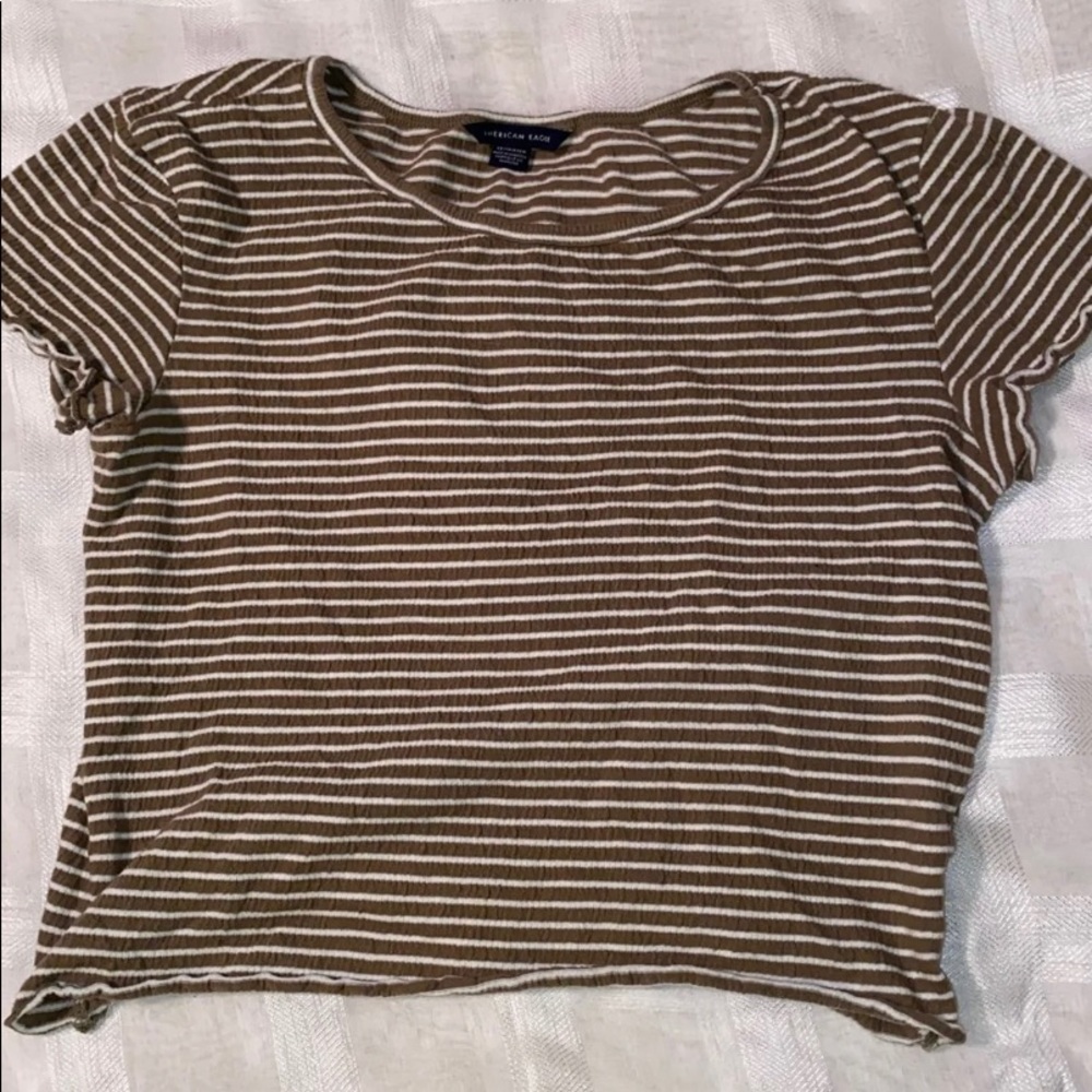 American eagle green and white crop top